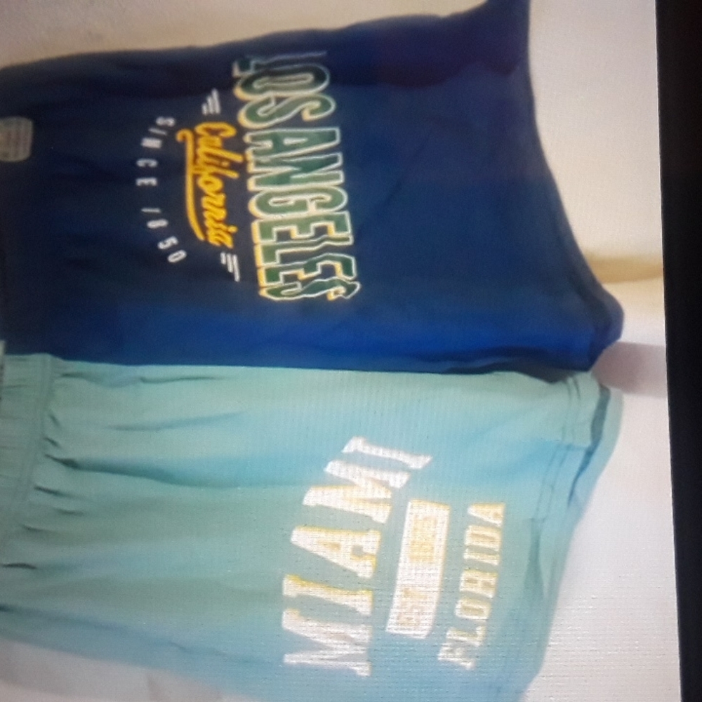 ROMWE-2 tone letter graphics athletic track shorts Size L